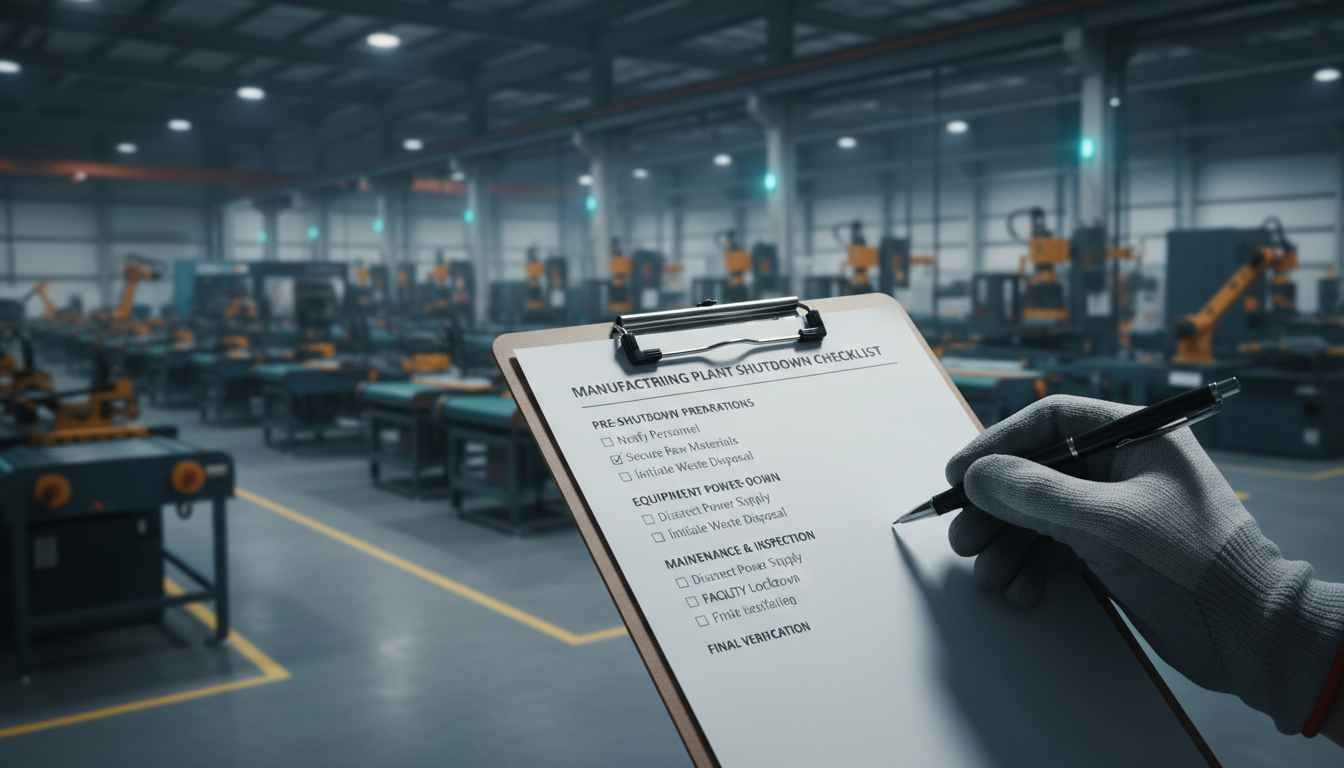 manufacturing plant shutdown checklist